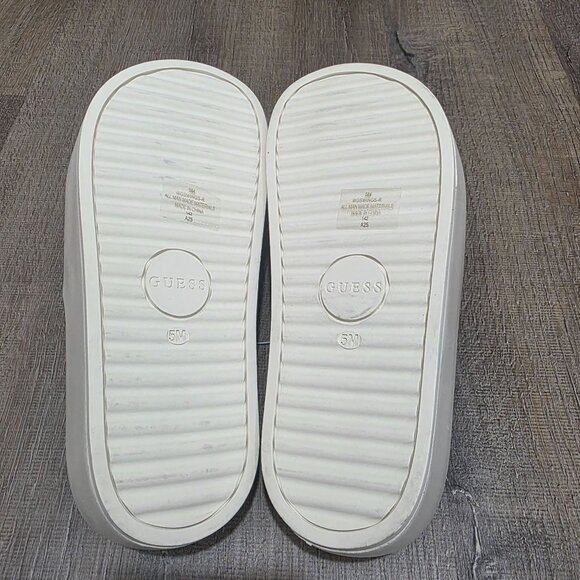 GUESS WGSwings-R Platform Slide Sandals White Gold Logo – Women’s Size 5M (No Bo - Picture 5 of 8